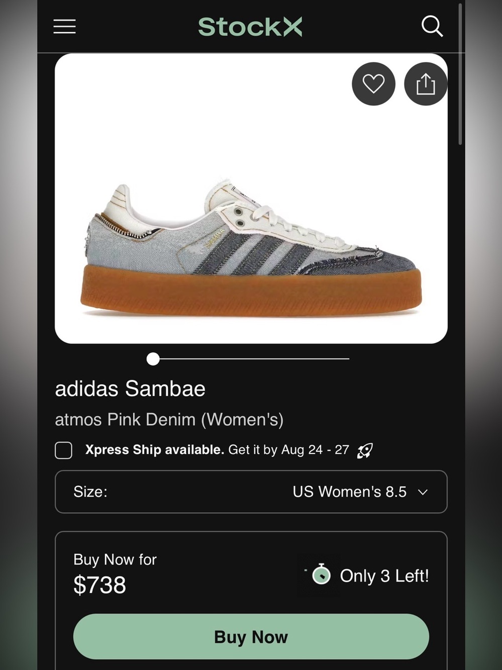 Adidas x atmos Sambae 'Denim' - Picture 9 of 9
